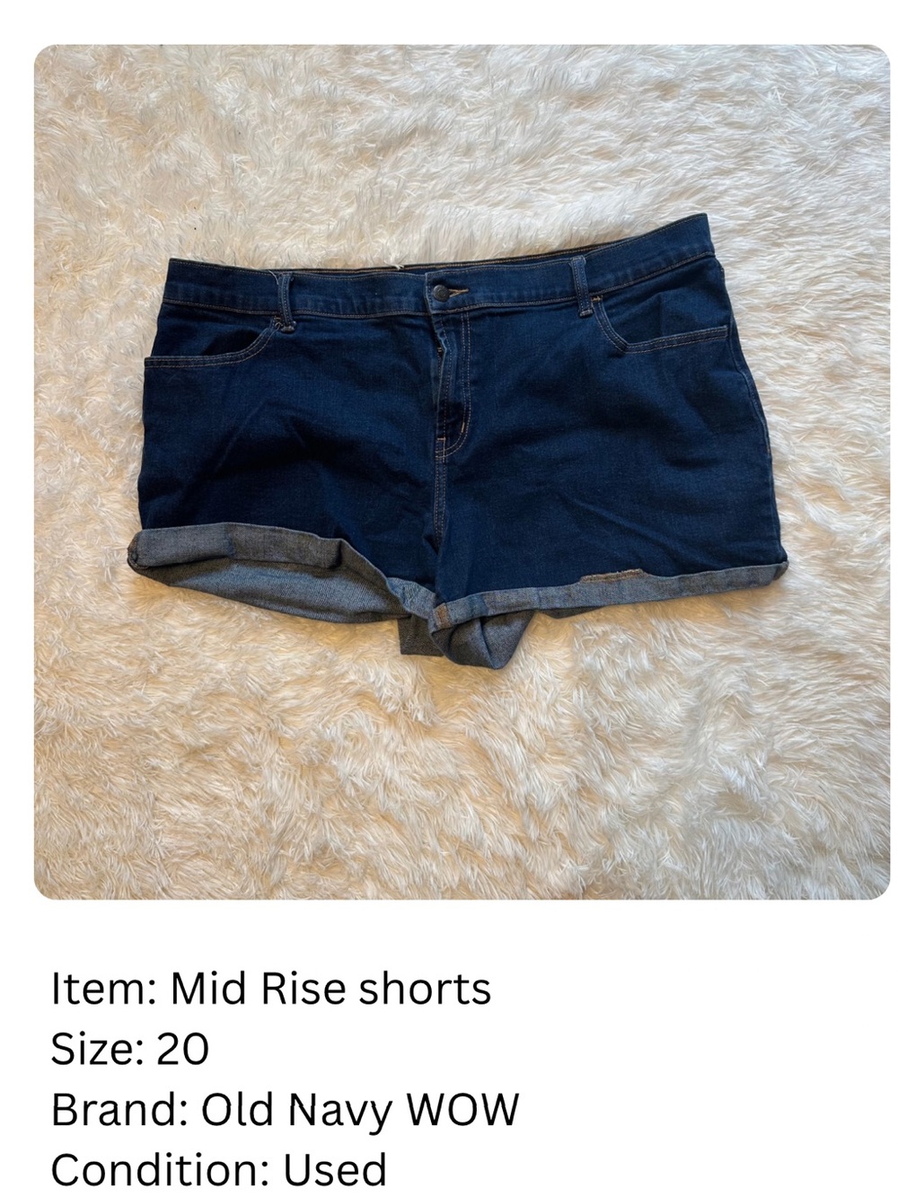 Old Navy Dark Blue Mid-Rise Denim Rolled-Hem Shorts